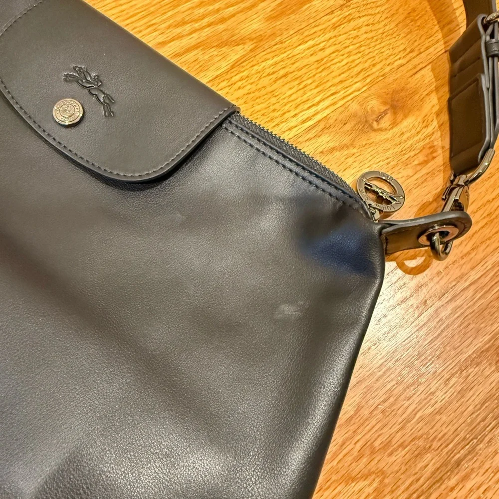 Longchamp Le Pliage Xtra Medium Leather Hobo Bag Women's Black (worn Once) - Picture 11 of 12